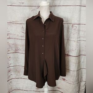 Vince Flowy Button Front Blouse Size Medium